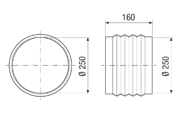 STKI 31 IM0021226.PNG Flexible cuff made of plastic for sound- and vibration-damped installation, connection diameter 250