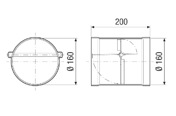 VKKI 20 IM0021254.PNG Volet de fermeture automatique, en plastique, cote de raccordement 160 mm, anthracite