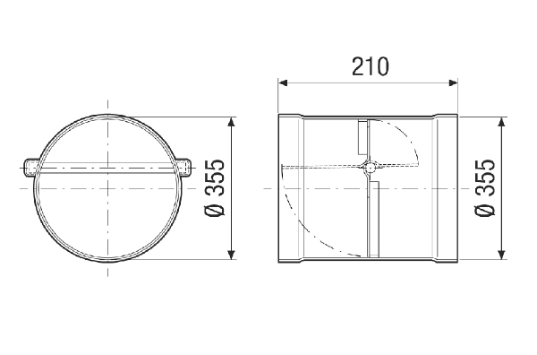 VKKI 45 IM0021260.PNG Volet de fermeture automatique, en plastique, cote de raccordement 355, anthracite