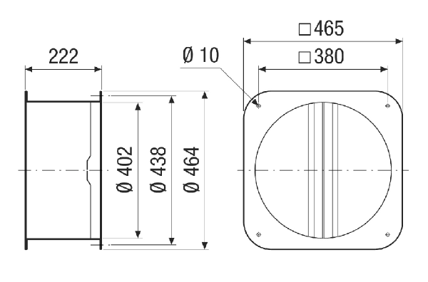 VKRI 35 IM0021282.PNG Airstream-operated duct shutter with rounded connection plate, airstream-operated, DN 355