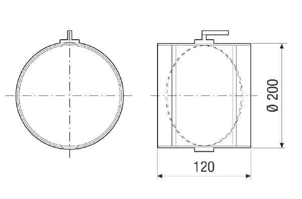 MDKI 25 IM0021292.PNG Throttle valve, manually adjustable from 0-100 %, DN 250