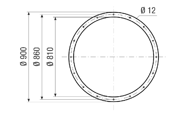 GFI 80 IM0021375.PNG Contre-bride pour le montage des ventilateurs sur les gaines rondes, DN 800