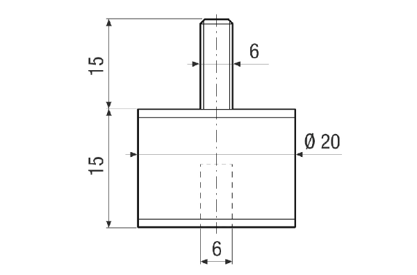 GPI 10-20 IM0021380.PNG 4 plots anti-vibrations pour la fixation à vibrations réduites des DAR / DAR Ex, capacité de charge 10 - 20 kg