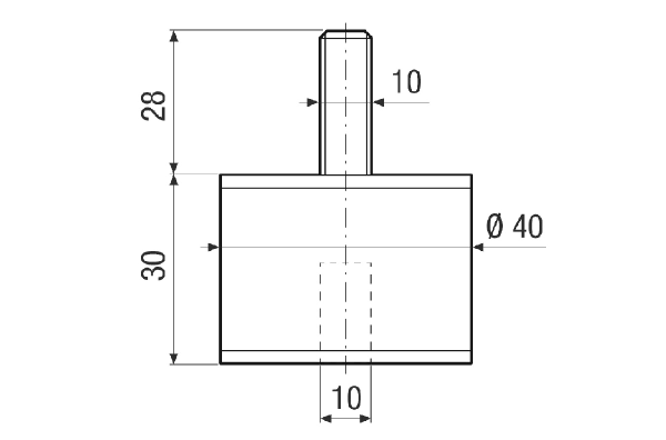 GPI 46-65 IM0021389.PNG 4 vibration dampers for the vibration-damped mounting of DAR/DAR Ex, load capacity 46 - 65 kg