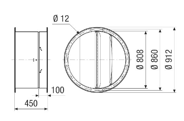 VKRI R 80 IM0021402.PNG Volet de fermeture pour gaine ronde avec plaque de raccordement ronde, automatique, DN 800