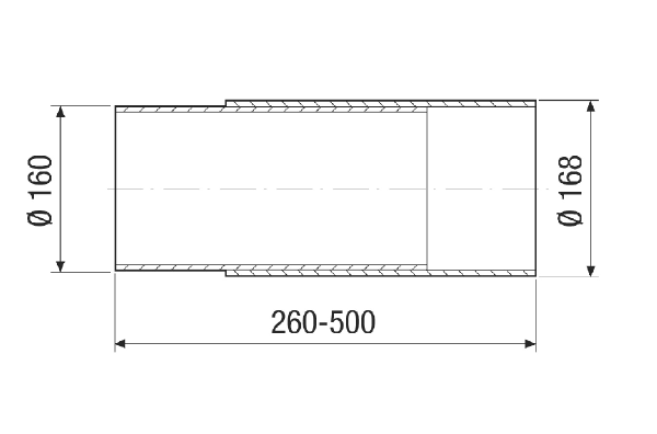 WH 150 IM0021538.PNG Extendable synthetic material wall sleeves, for fans with the nominal size 150