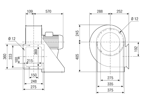 GRM HD 31/4-2 Ex IM0021722.PNG Souffleur centrifuge en métal, pour des applications haute pression, dimension 310, courant triphasé avec 2,2 kW, pour l'utilisation dans des zones à risque d'explosion, fluide : gaz