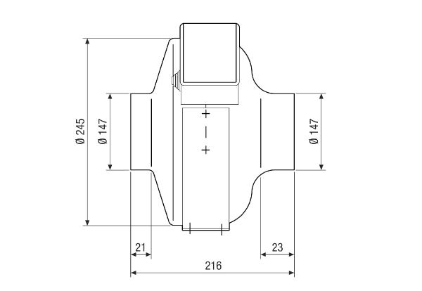 ERR 15/1 EC IM0021767.PNG Centrifugal duct fan, DN 150, air volume 481 m³/h, motor with EC technology