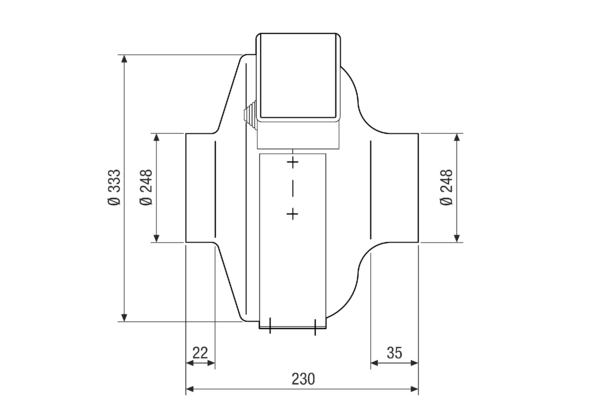 ERR 25/1 EC IM0021770.PNG Ventilateur centrifuge pour gaine ronde, DN 250, moteur à technologie EC