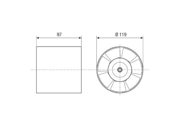 ERV 120 IM0021902.PNG Ventilateur tubulaire encastrable pour montage dans gaine murale WH 120