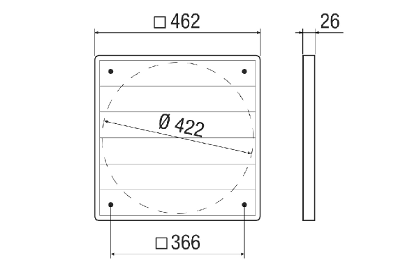 AS 40 Ex IM0021942.PNG Airstream-operated shutter, DN 400, made of conductive plastic, only suitable for outgoing air