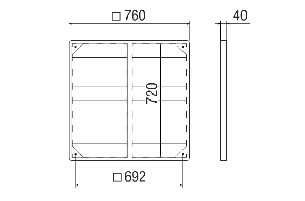 AS 71 Ex IM0021946.PNG Volet de fermeture automatique, DN 710, en plastique conducteur, convient uniquement à l'air rejeté