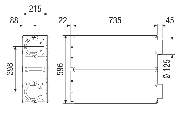KSDV 2-125/12-75 IM0022262.PNG Distributeur d'insonorisation combiné pour tous les appareils VMC Maico