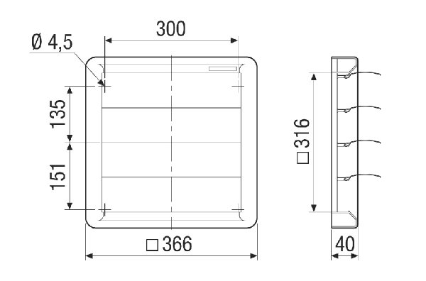 AS 30 IM0022340.PNG Selbsttätige Verschlussklappe, DN 300, mit verzinktem Gitter