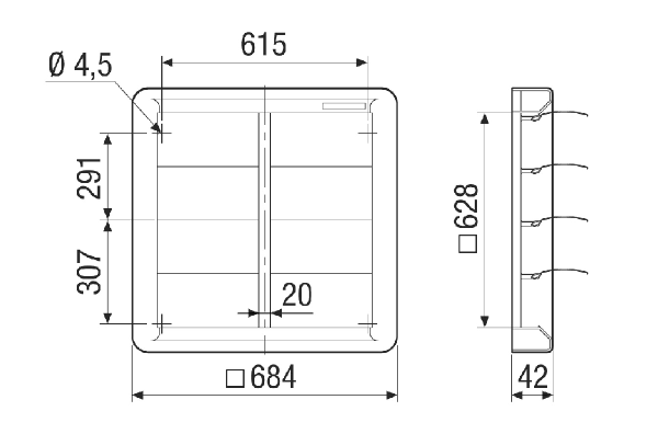 AS 60 IM0022345.PNG Samoaktivirajuća žaluzina, DN 600, s pocinčanom rešetkom