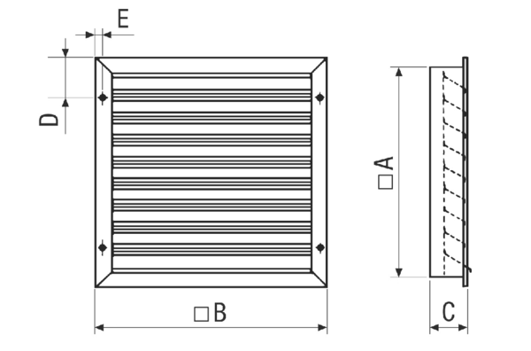 MLZ 35 IM0022660.PNG External grille, galvanised sheet steel, DN 350