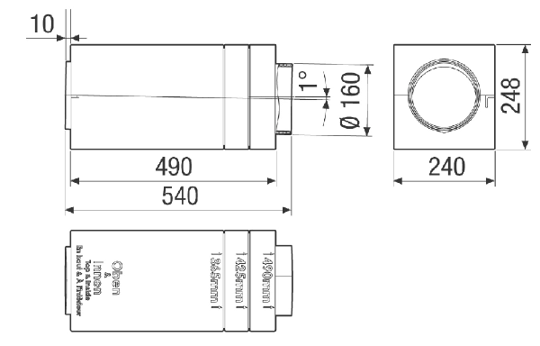 PP 45 RS IM0022778.PNG Комплект чернового монтажа PP 45 RS, состоящий из кирпича MS 160 и встроенной гильзы RH 160