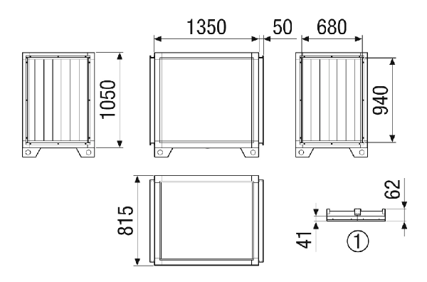 SD-MV4540-H-SL2 IM0023063.PNG Sound absorber module order SL2 ncessary to order with  RLT 4000 MV4540H. Silencer baffles based on the absorber principle, made of abrasion-resistant and non-combustible mineral fibre panels, enclosed in a sturdy sheet metal housing, with additionally bevelled edges. Non-combustible according to DIN 4102, class A.