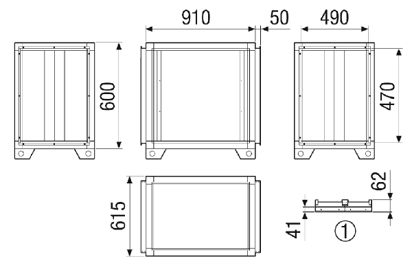 SD-MV4516-V-SL1 IM0023067.PNG Sound absorber module SL1 necessary to order with RLT 1600 MV4516V. Silencer baffles based on the absorber principle, made of abrasion-resistant and non-combustible mineral fibre panels, enclosed in a sturdy sheet metal housing, the surface additionally bevelled. Non-combustible according to DIN 4102, class A.