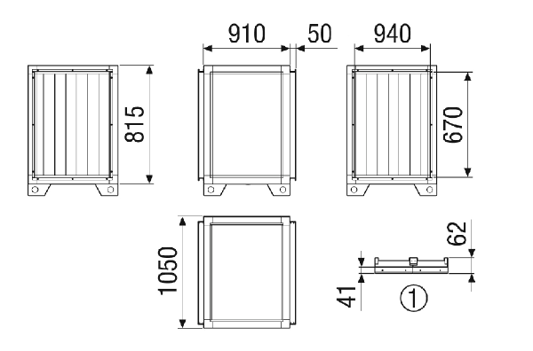 SD-MV4540-V-SL1 IM0023072.PNG Module d'insonorisation SL1 Commande avec CTA 4000 MV4540V nécessaire. Baffles acoustiques selon le principe de l'absorption, en panneaux de fibres minérales résistants à l'abrasion et non inflammables, bordés sur tout le pourtour d'un boîtier en tôle stable, la surface étant en outre chanfreinée. Non inflammable selon DIN 4102, classe A.