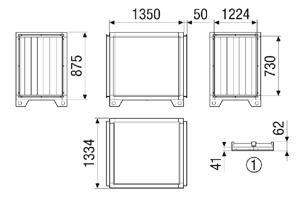 SD-MV4555-V-SL2 IM0023075.PNG Module d'insonorisation SL2 Commande avec CTA 5500 MV4555V nécessaire. Baffles acoustiques selon le principe de l'absorption, en panneaux de fibres minérales résistants à l'abrasion et non inflammables, bordés sur tout le pourtour d'un boîtier en tôle stable, la surface étant en outre chanfreinée. Non inflammable selon DIN 4102, classe A.