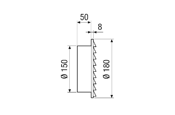 ALD 160 AE IM0023117.PNG Außengitter für ALD 160 A / ALD 160 ZLV 80 dBplus A-Set, Material: Edelstahl gebürstet