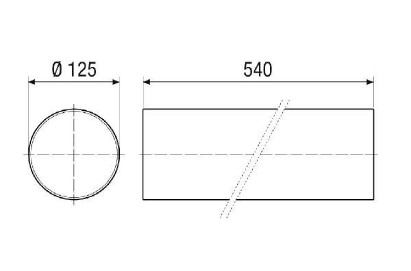 RH 125 IM0023124.PNG Tuleja do montażu w stanie surowym, DN 125, wraz z 2 pokrywami zabezpieczającymi na czas prac tynkarskich, materiał: PVC