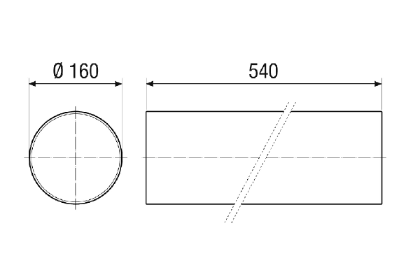 RH 160 IM0023125.PNG Tuleja do montażu w stanie surowym, DN 160, wraz z 2 pokrywami zabezpieczającymi na czas prac tynkarskich, materiał: PVC