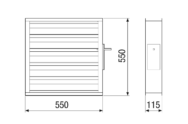 VKM-MV4516-V-DA IM0023238.PNG Motorised shutters for centralised compact air handling units with heat recovery. Suitable for RLT 1600 MV4516V. Order necessary with RLT central air handling unit.