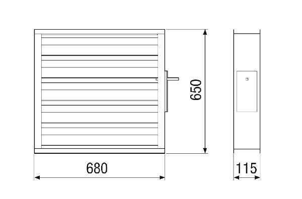 VKM-MV4523-V-DA IM0023242.PNG Volets de fermeture, motorisés pour appareils compacts de traitement d'air centralisés CTA à récupération de chaleur. Compatibles avec CTA 2300 MV4523V. Commande avec appareil centralisé de traitement d'air CTA nécessaire.