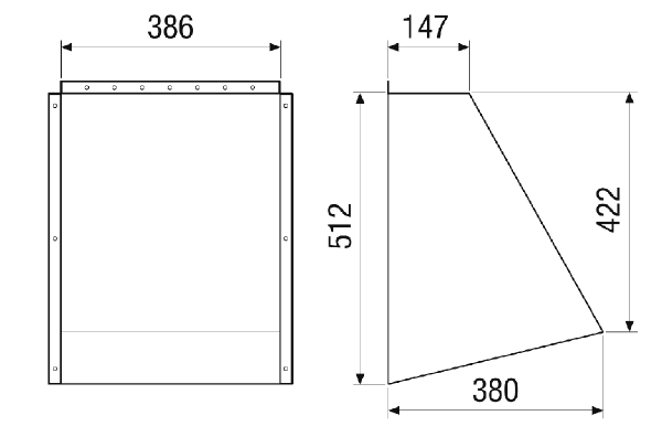 AH-MV4512-H-HD IM0023257.PNG External hood. Required twice (for outside air and outgoing air). Order necessary with RLT 1200 MV4512H.