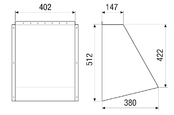 AH-MV4512-V-HD IM0023258.PNG External hood. Required twice (for outside air and outgoing air). Order necessary with RLT 1200 MV4512V.