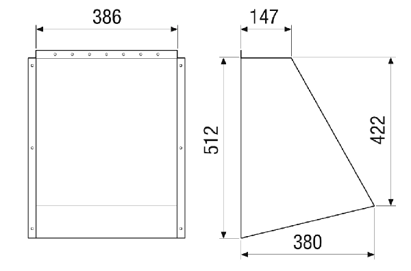 AH-MV4516-V-HD IM0023260.PNG External hood. Required twice (for outside air and outgoing air). Order necessary with RLT 1600 MV4516V.