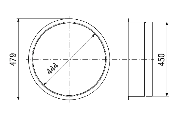 RA-MV4523-RC IM0023279.PNG Transition adapter from square to round for connecting round ducts. At additional modules (NHKR/SD/VM/PAS), the round connection is placed behind the last component in airflow direction. Necessary order with RLT 2300 MV4523.