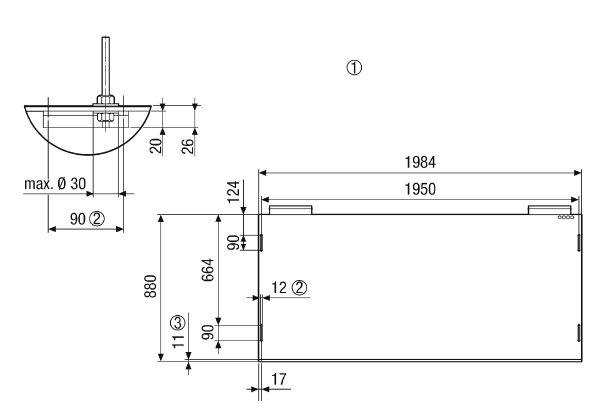 geniovent.x 900 H W-E-K1 IM0023298.PNG Appareil de traitement d'air RLT décentralisé avec récupération de chaleur très élevée. Avec échangeur de chaleur enthalpique, raccords d'air extérieur et d'air rejeté sur le côté arrière, air entrant via gaine rectangulaire, air sortant sur l'appareil, côté air sortant et côté électrique revêtu de panneaux. Détecteur CO2 intégré dans l'appareil. Avec application pour la commande mobile des appareils