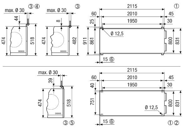 geniovent.x 900 F R-E-SU-K IM0023301.PNG Appareil de traitement d'air RLT décentralisé avec récupération de chaleur très élevée. Avec échangeur de chaleur enthalpique, raccords d'air extérieur et d'air rejeté à droite, avec gaines, soufflage en bas sans panneaux revêtus (3x2), détecteur CO2 intégré dans l'appareil. Avec application pour la commande mobile des appareils