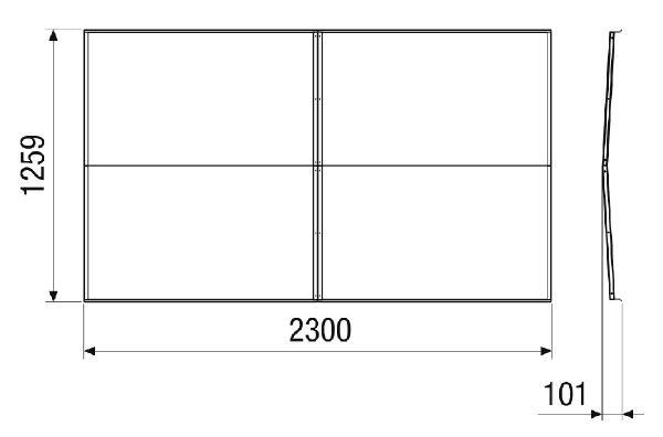 RD-MV4512-H-RF IM0023314.PNG Toit anti-pluie pour protéger le CTA 1200 MV4512H des intempéries. Commande avec appareil centralisé de traitement d'air CTA nécessaire.