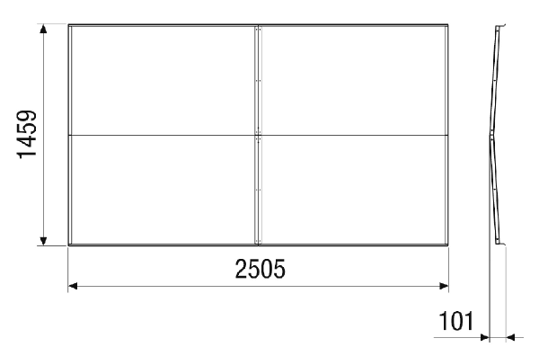 RD-MV4523-H-RF IM0023319.PNG Toit anti-pluie pour protéger le CTA 2300 MV4523H des intempéries. Commande avec appareil centralisé de traitement d'air CTA nécessaire.