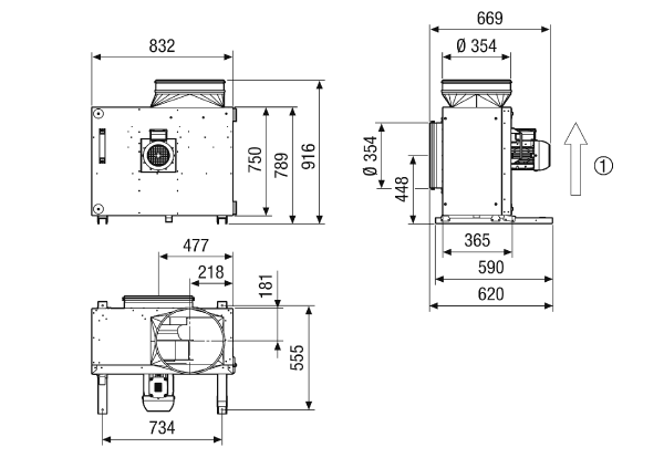 EKR 35-3 IM0023320.PNG Hangszigetelt elszívódoboz, DN 350, háromfázisú váltóáram