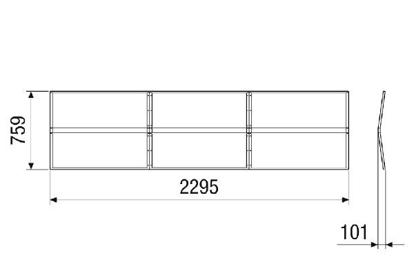 RD-MV4523-V-RF IM0023327.PNG Toit anti-pluie servant de protection contre les intempéries pour le CTA 2300 MV4523V. Commande avec appareil centralisé de traitement d'air CTA nécessaire.