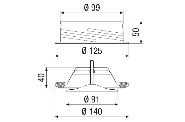 TFZ 10 IM0023342.PNG Disk valve for supply air, sheet steel, white, DN 100, for domestic ventilation max. 30 m³/h, including installation frame.