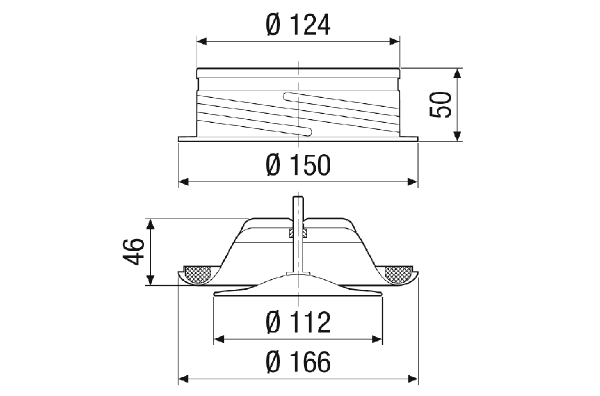 TFZ 12 IM0023343.PNG Disk valve for supply air, sheet steel, white, DN 125, for domestic ventilation max. 60 m³/h, including installation frame.