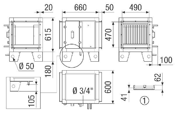 NHKR-MV4516-V-CCW1 3NC IM0023367.PNG Registre externe de réchauffage d'appoint et de refroidissement à base d'eau CCW1 3NC pour montage dans le gaine d'air entrant. Compatible avec le CTA 1600 MV4516V. Commander avec appareil centralisé de traitement d'air CTA nécessaire.