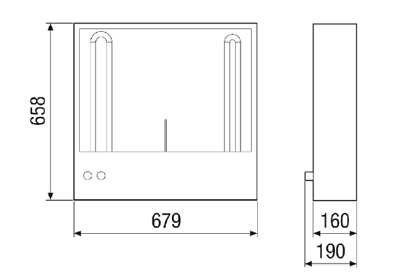 EH-MV4540-EH1 IM0023510.PNG Registre de réchauffage électrique [EH]. Commande nécessaire avec l'appareil centralisé de traitement d'air CTA, est installé en usine, y compris les dispositifs de sécurité dans l'unité centrale RLT.