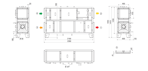 RLT 1200 MV4512VR-Mode 3 IM0023610.PNG Zentrales raumlufttechnisches Kompaktgerät mit Wärmerückgewinnung. Ausführung: Vertikal mit Zu- und Abluftanschluss rechts, druckkonstanter Betrieb, mit Kreuz-Gegenstrom-Wärmetauscher, ohne Vorheizregister, ohne Nachheizregister Fördervolumen bis 1200 m³/h