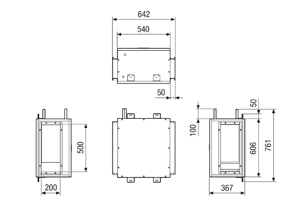 WH M4012H HC1 IM0023645.PNG Registre de chauffage à eau à monter sur l'unité de traitement d'air CTA Flat 1200. Commande nécessaire avec l'appareil centralisé de traitement d'air CTA.