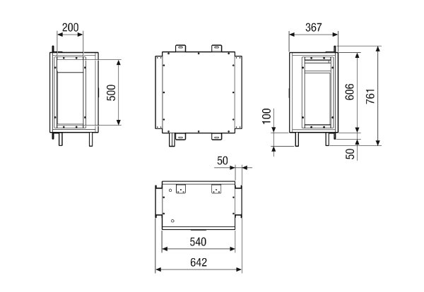 WH M4012H HC1 IM0023650.PNG Registre de chauffage à eau à monter sur l'unité de traitement d'air CTA Flat 1200. Commande nécessaire avec l'appareil centralisé de traitement d'air CTA.