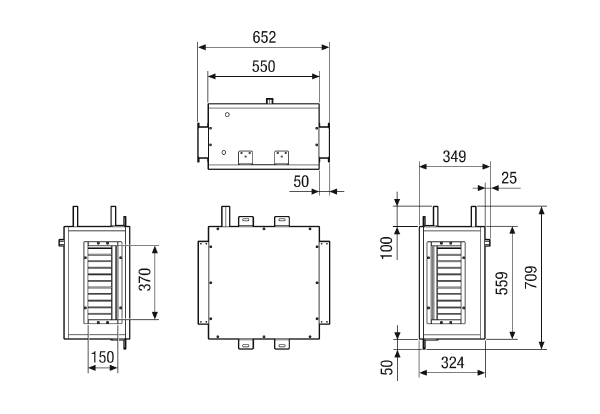 NHKR M4007H CCW1 IM0023655.PNG External water-based reheating and cooling register CCW1 for installation on the RLT FLAT 700. Order necessary with RLT FLAT central air handling unit.