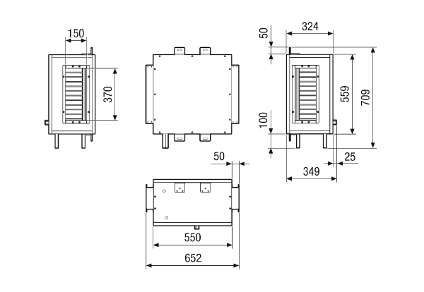 NHKR M4007H CCW1 IM0023656.PNG External water-based reheating and cooling register CCW1 for installation on the RLT FLAT 700. Order necessary with RLT FLAT central air handling unit.