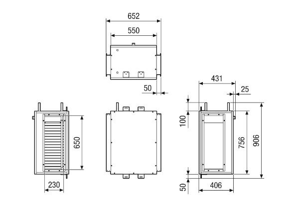 NHKR M4020H CCW1 IM0023659.PNG Registre externe de chauffage d'appoint et de refroidissement à eau CCW1 à monter sur l'appareil CTA FLAT 2000. Commande avec appareil centralisé de traitement d'air CTA nécessaire.